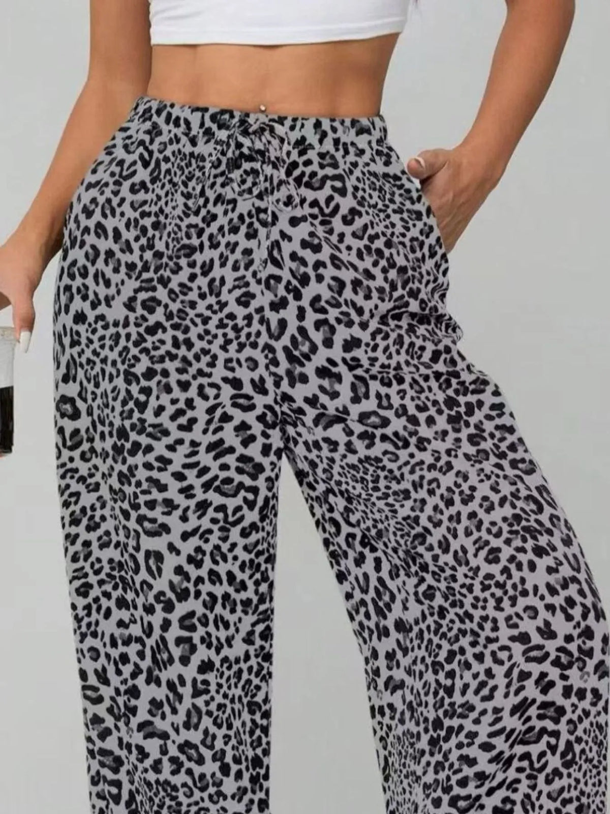 Leopard Print Wide Leg Pants - Lilixa.store