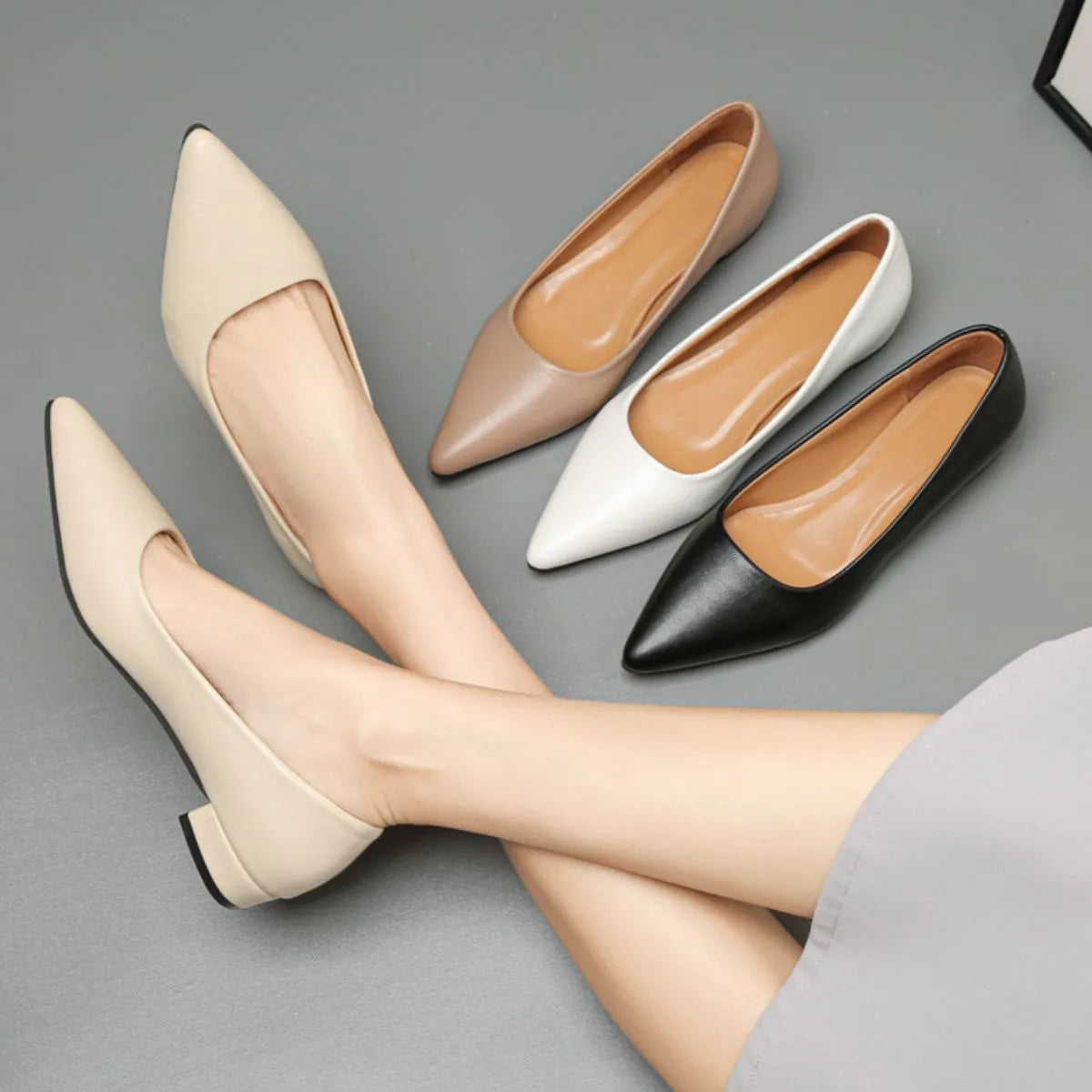 Pointed Toe Low Heel Pump - Lilixa.store