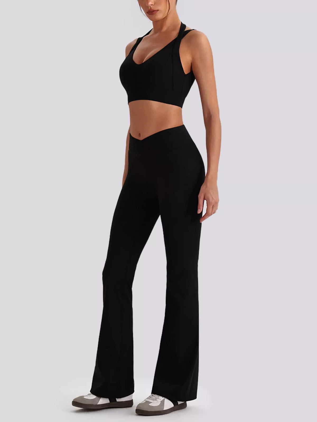 Seamless Criss-Cross V-Neck Tank and Leggings Active Set - Lilixa.store