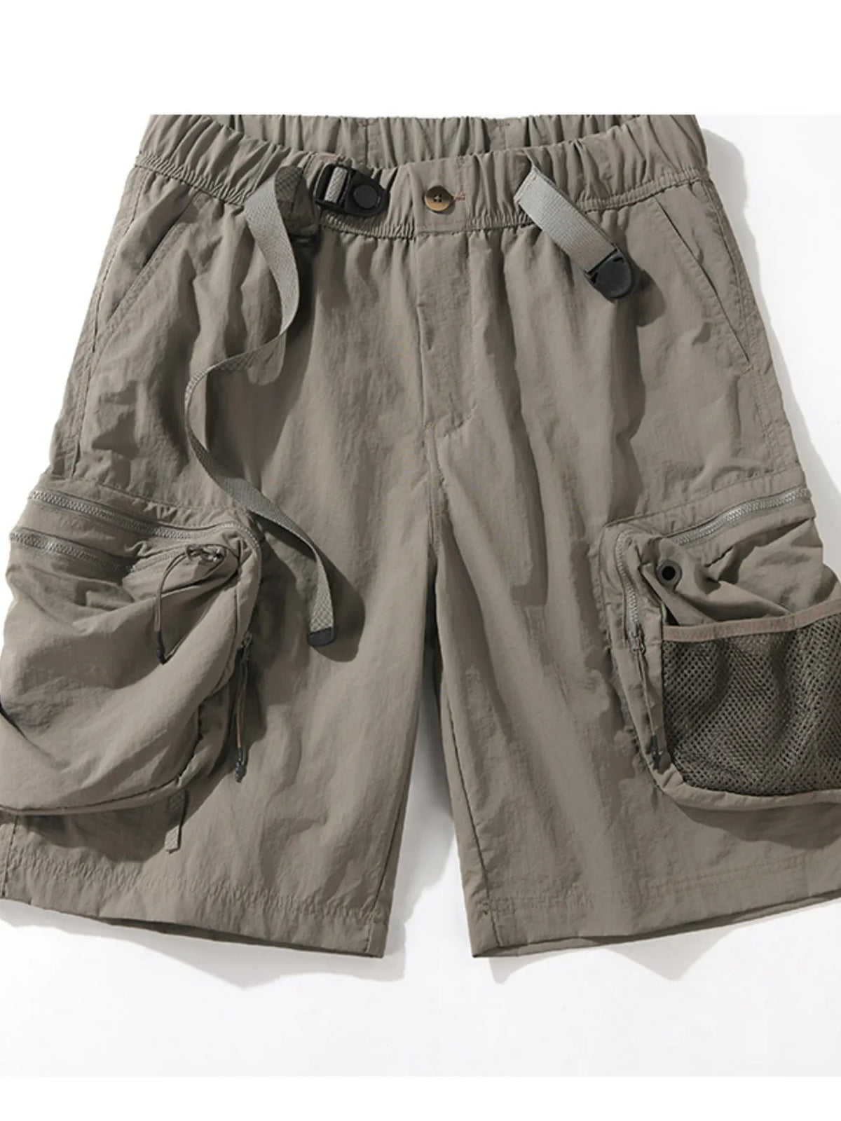 Men's Plus Size Multi-Pocket Cargo Shorts in Mocha