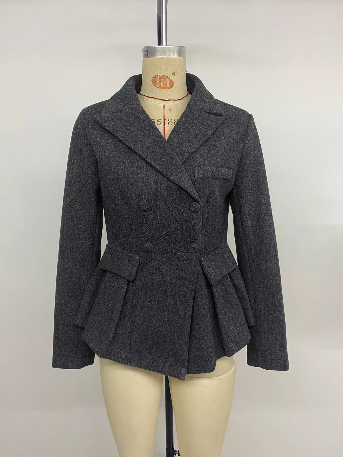 Double-Breasted Peplum Blazer - Lilixa.store