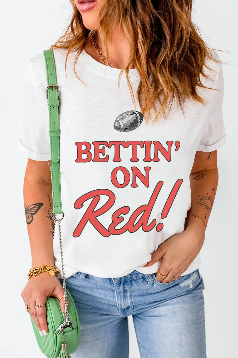 Letter Graphic Round Neck Short Sleeve T-Shirt - Lilixa.store