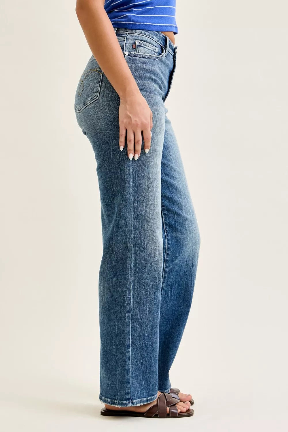 Judy Blue Mid Rise 90s Straight Jeans - Lilixa.store