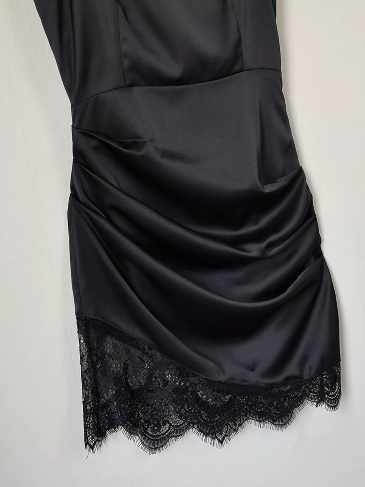 Satin Mini Dress with Lace Detachable Cape - Lilixa.store