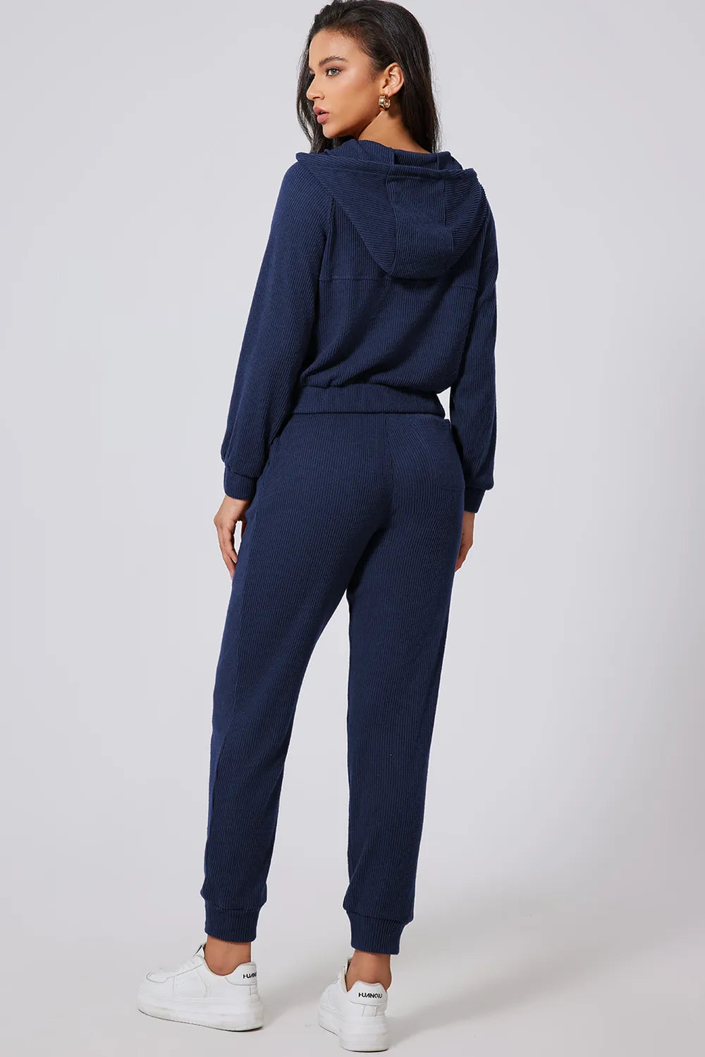 Drawstring Half Zip Hoodie and Joggers Active Set - Lilixa.store