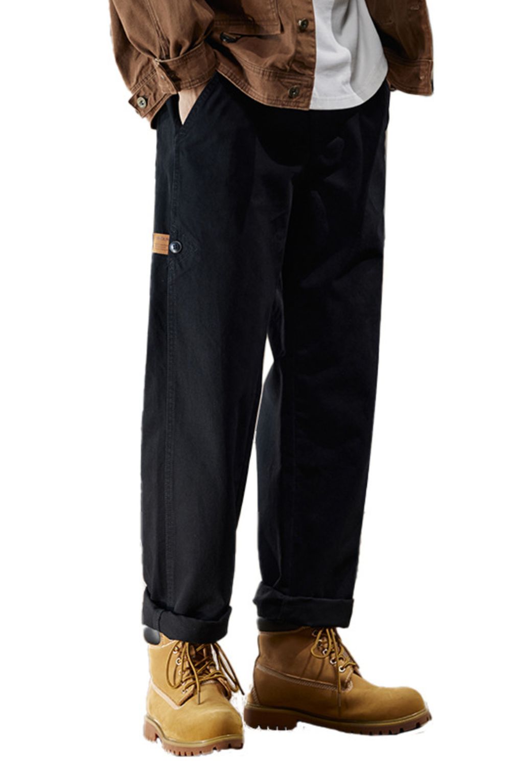 Men's Plus Size Wide Leg Pants in Black