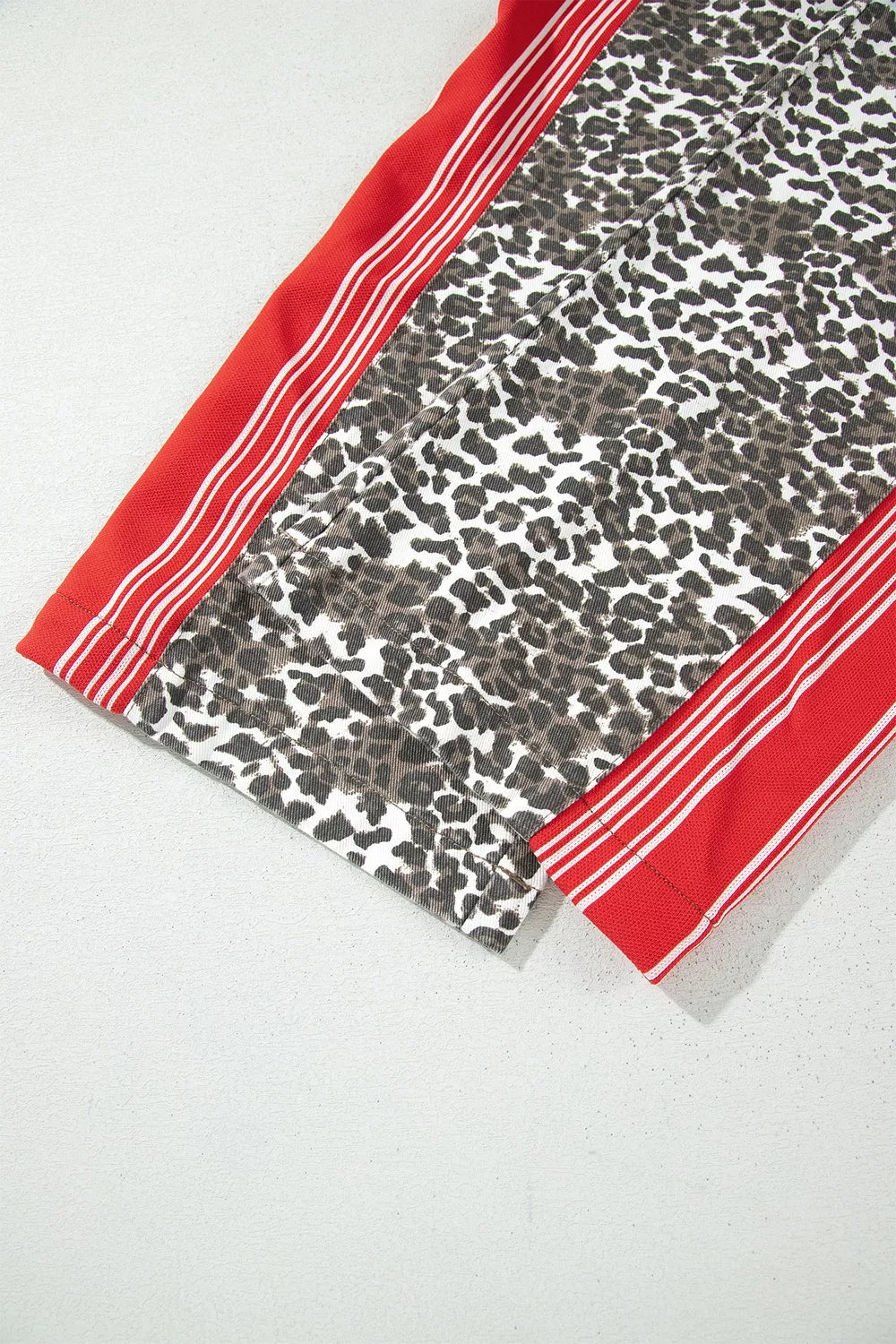 Leopard Patchwork Elastic Waist Jeans - Lilixa.store