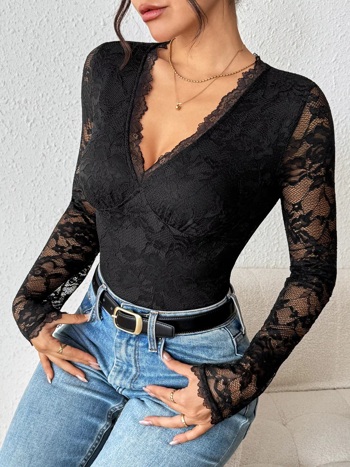 Lace Long Sleeve Bodysuit - Lilixa.store