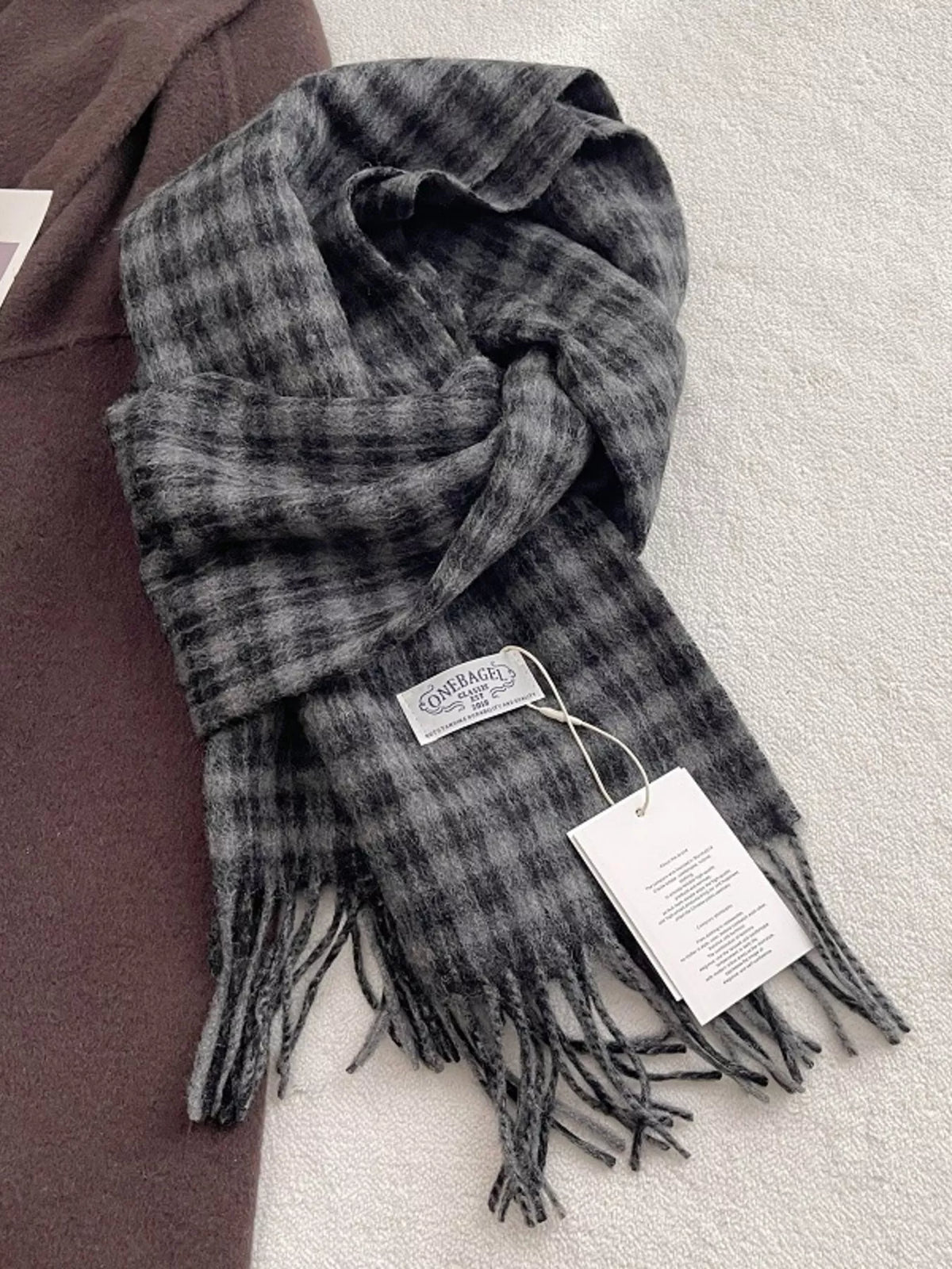 Classic Plaid Fringe Scarf, view 2