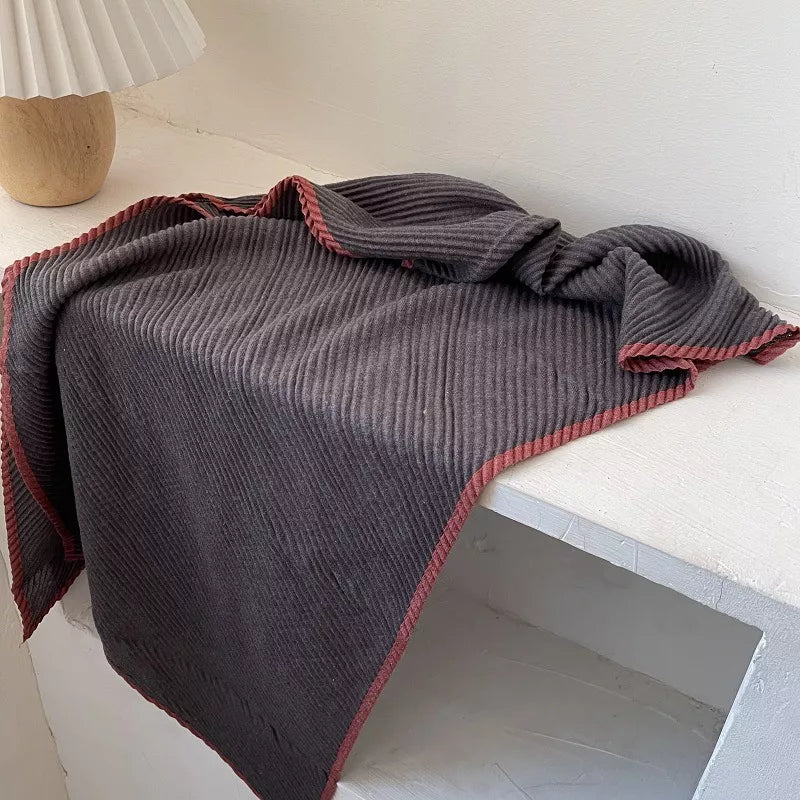 Contrast Trim Texture Warm Scarf - Lilixa.store