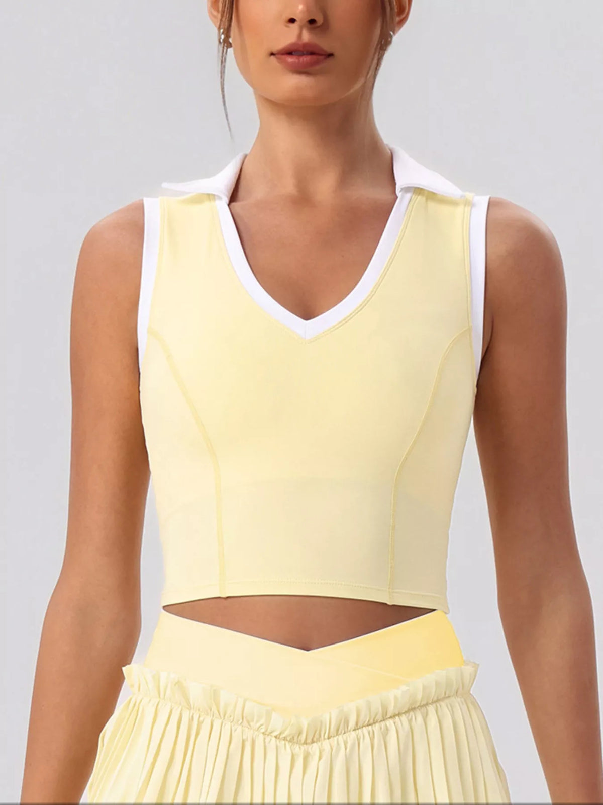 Sleeveless Top and Pleated Skirt Active Set - Lilixa.store