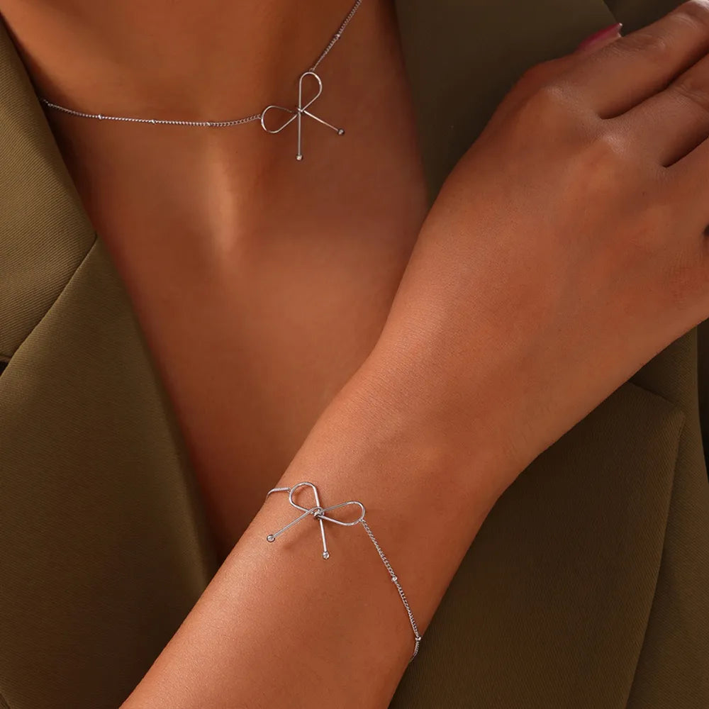 Titanium Steel Bow Bracelet - Lilixa.store
