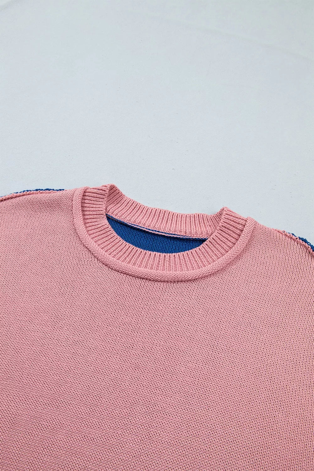 Multicolour Western Colorblock Patchwork Striped Long Sleeve Sweater