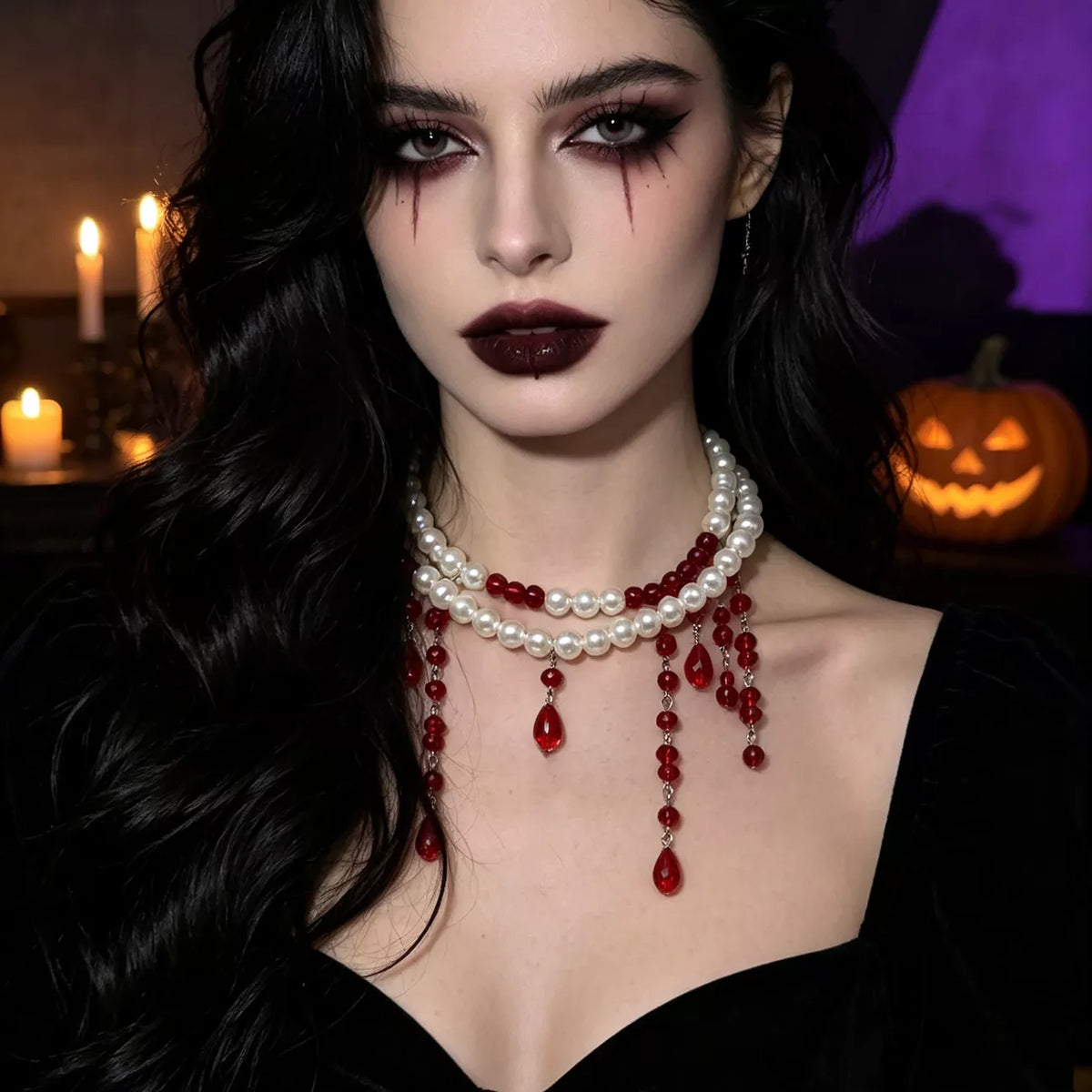 Halloween Pearl Double Layered Choker Necklace - Lilixa.store