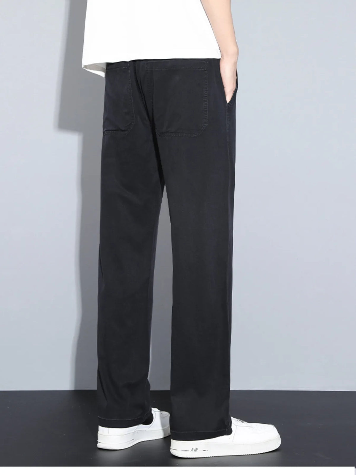 Men's Plus Size Casual Wide Leg Drawstring Pants, view 2