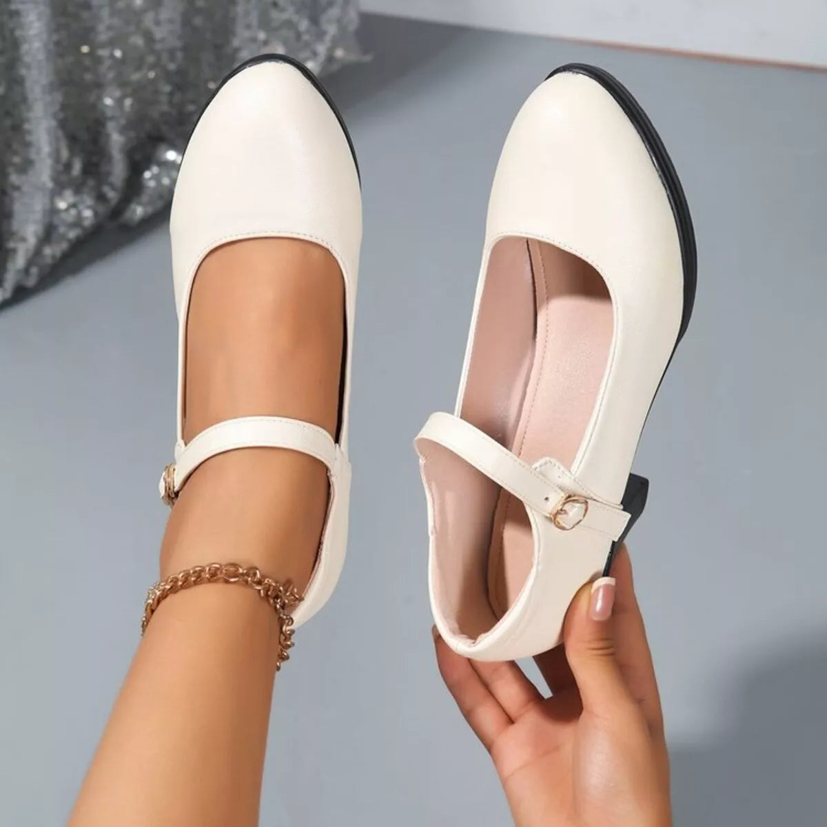Buckle Block Heels Pumps - Lilixa.store