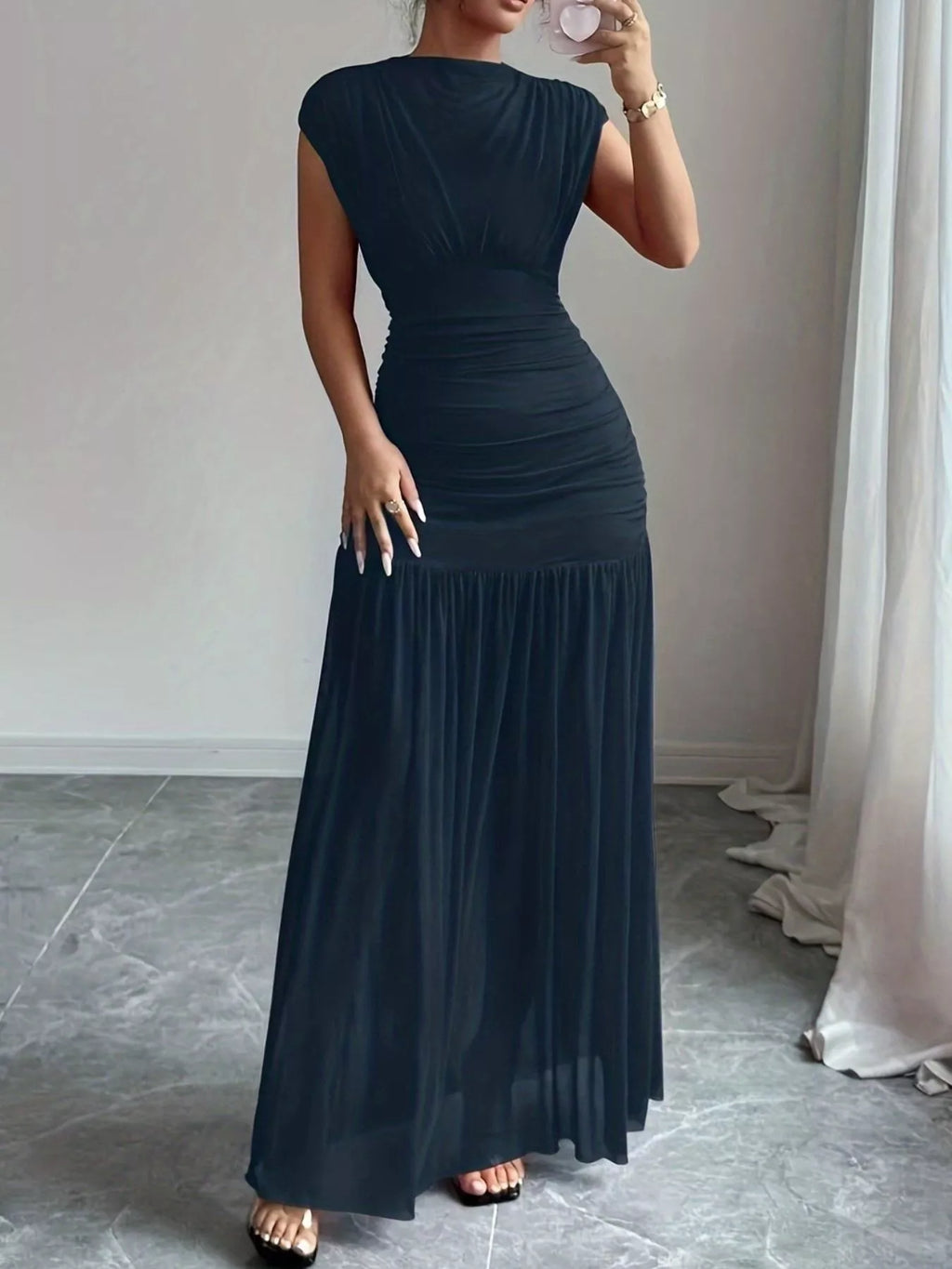 Ruched Bodycon Maxi Dress - Lilixa.store