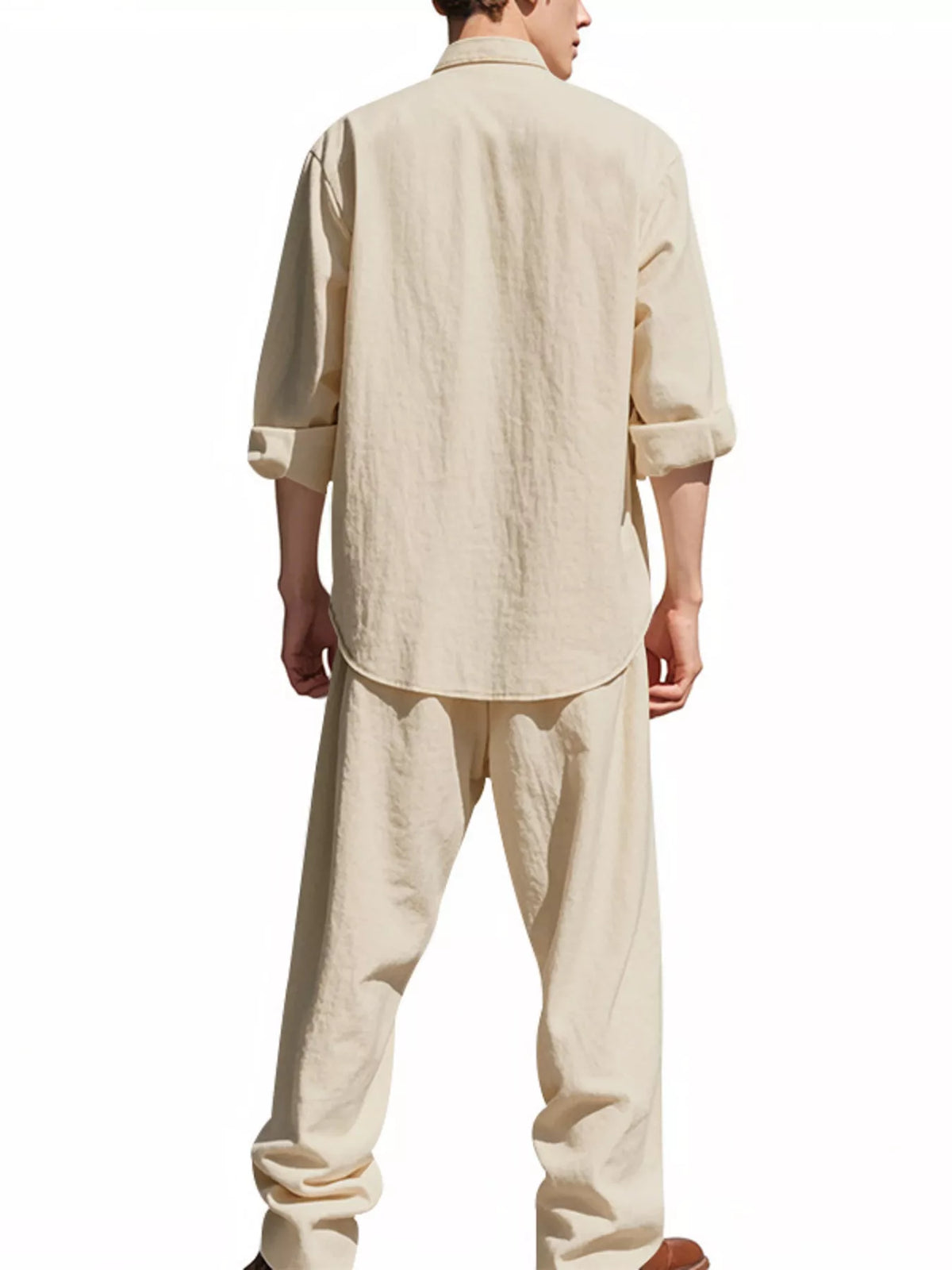 Men's Full Size Button Up Long Sleeve Shirt and Pants Plus Size, view 5