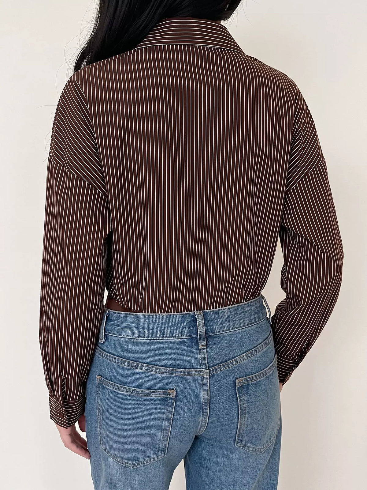 Striped Button-Up Bodysuit - Lilixa.store