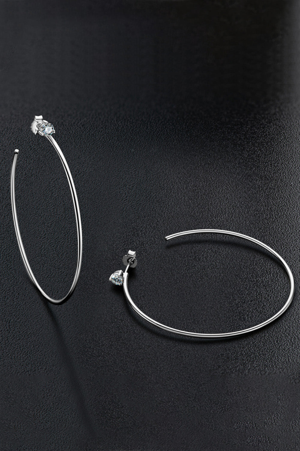 Adored 925 Sterling Silver Moissanite Hoop Earrings - Lilixa.store