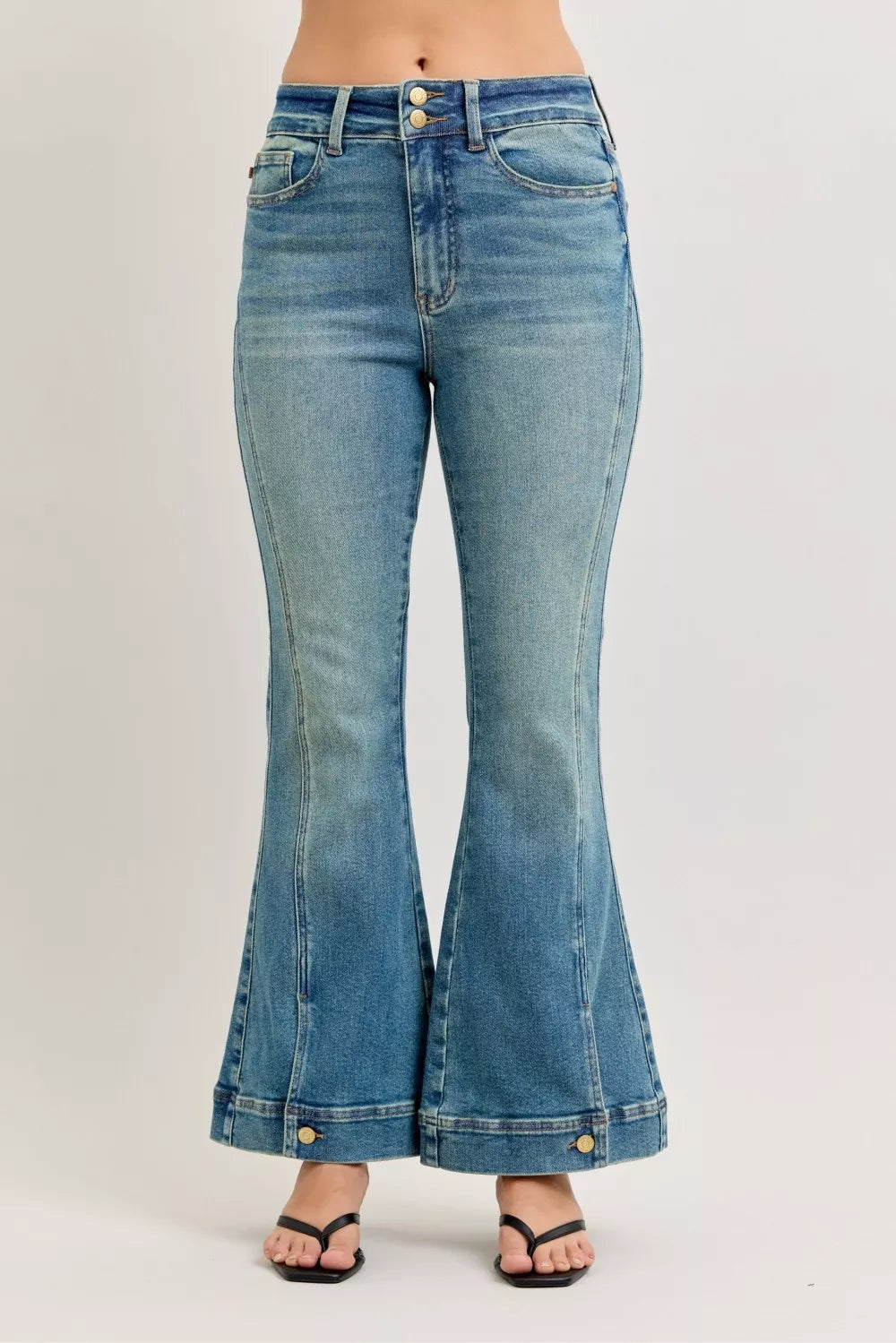Judy Blue High Waist Vintage Wash Flare Jeans - Lilixa.store