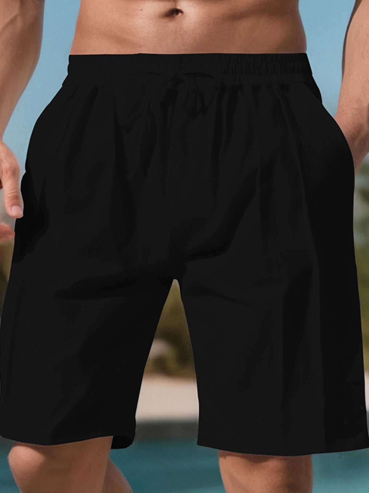 Men's Full Size Drawstring Shorts with Pockets Plus Size