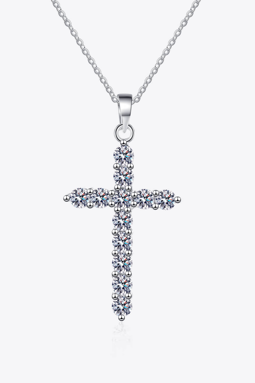 Adored 925 Sterling Silver Cross Moissanite Necklace - Lilixa.store