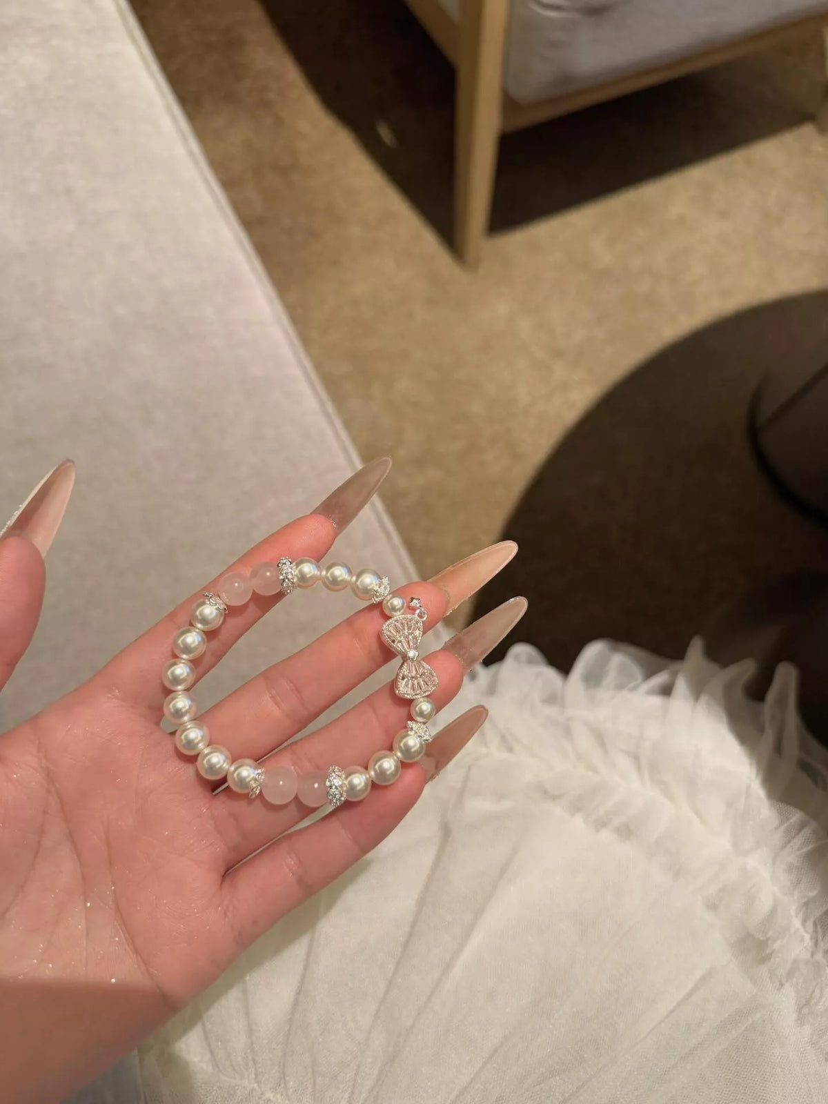 Bow Charm Pearl Bracelet - Lilixa.store