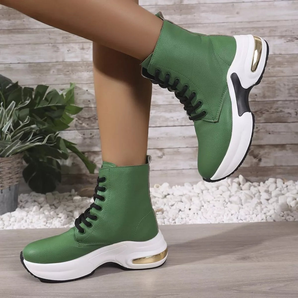 Lace Up Platform Ankle Boots, view 7