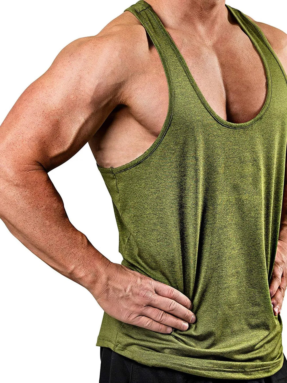 Men's Plus Size Round Neck Racerback Tank - Lilixa.store