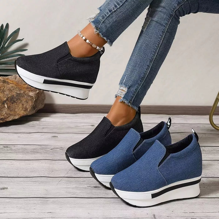 Round Toe Platform Slip-Ons - Lilixa.store