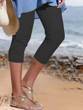Full Size Cropped Casual Leggings Plus Size - Lilixa.store