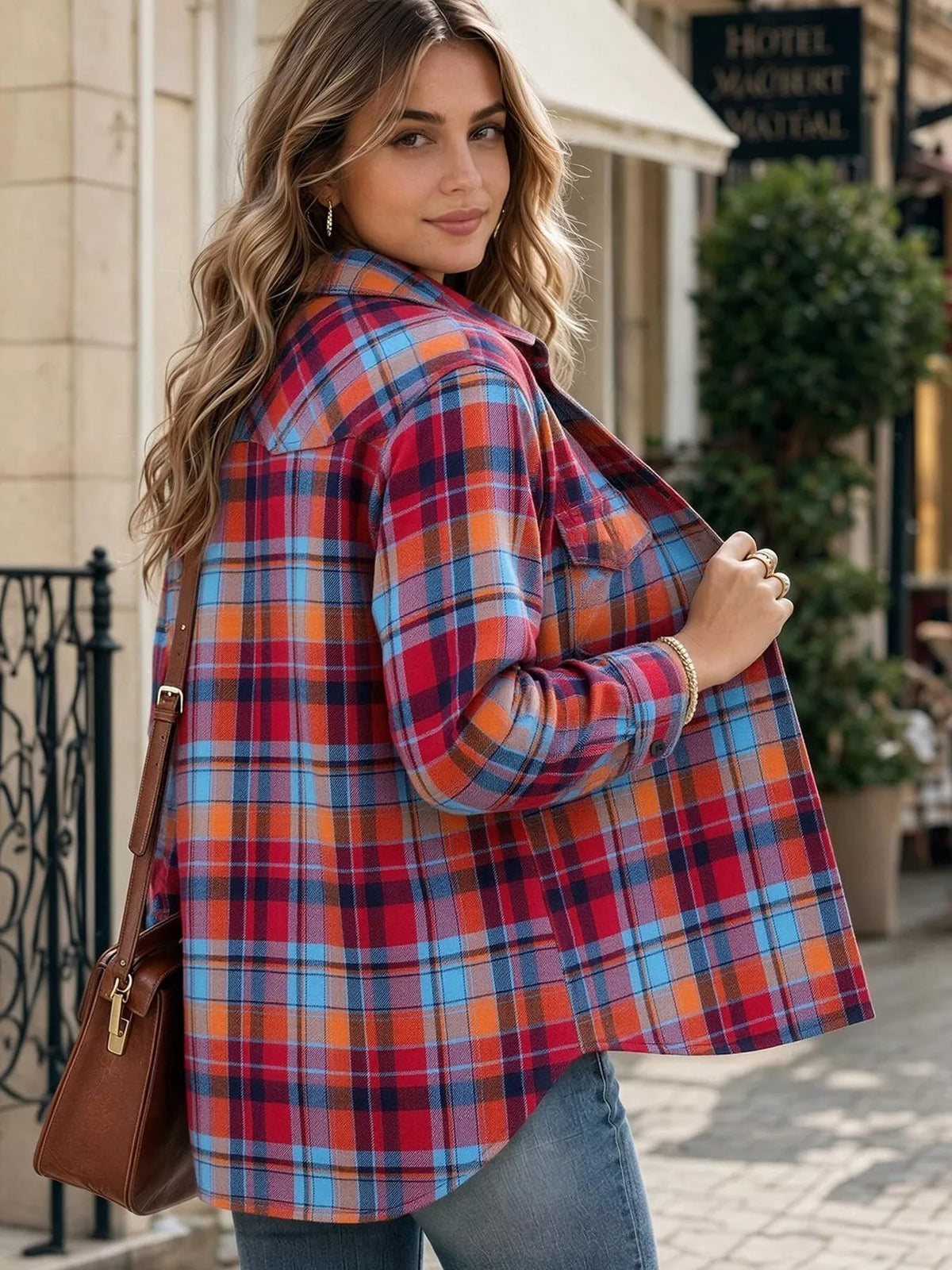 Casual Plaid Button-Down Shirt - Lilixa.store