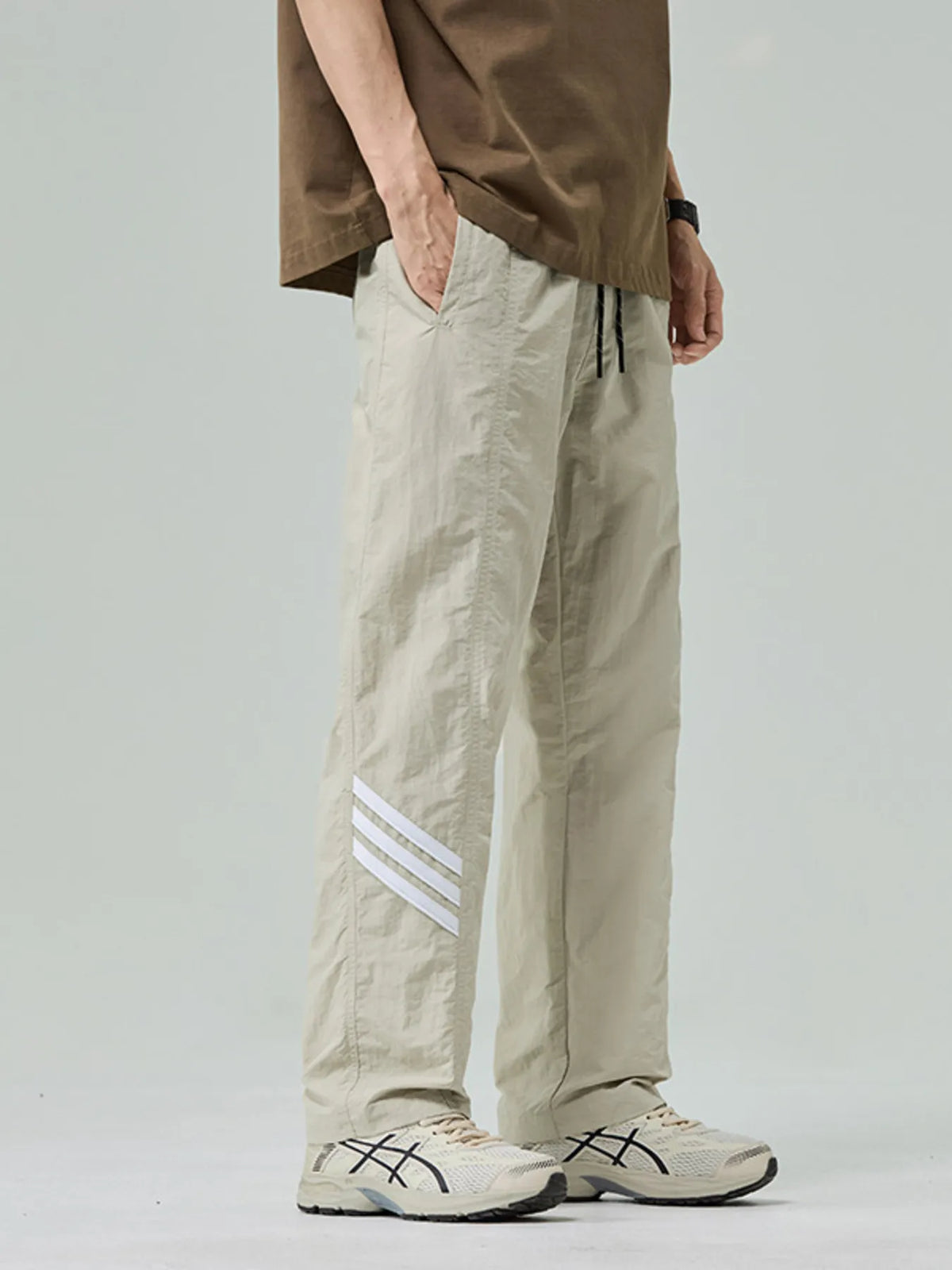 Men's Plus Size Drawstring Wide Leg Pants, view 5