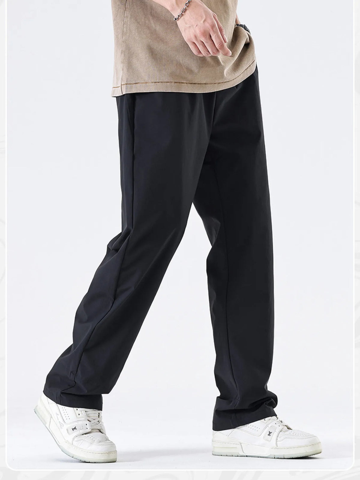 Men's Full Size Wide Leg Pants Plus Size in Black