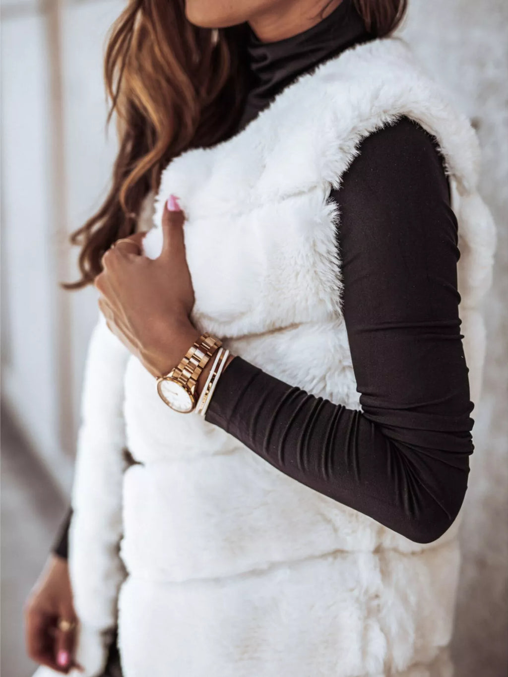 Faux Fur Longline Vest Coat - Lilixa.store
