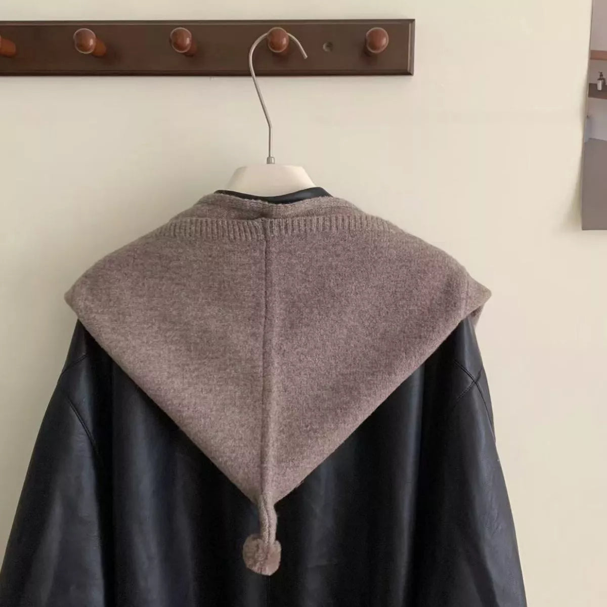 Knitted Hooded Scarf - Lilixa.store