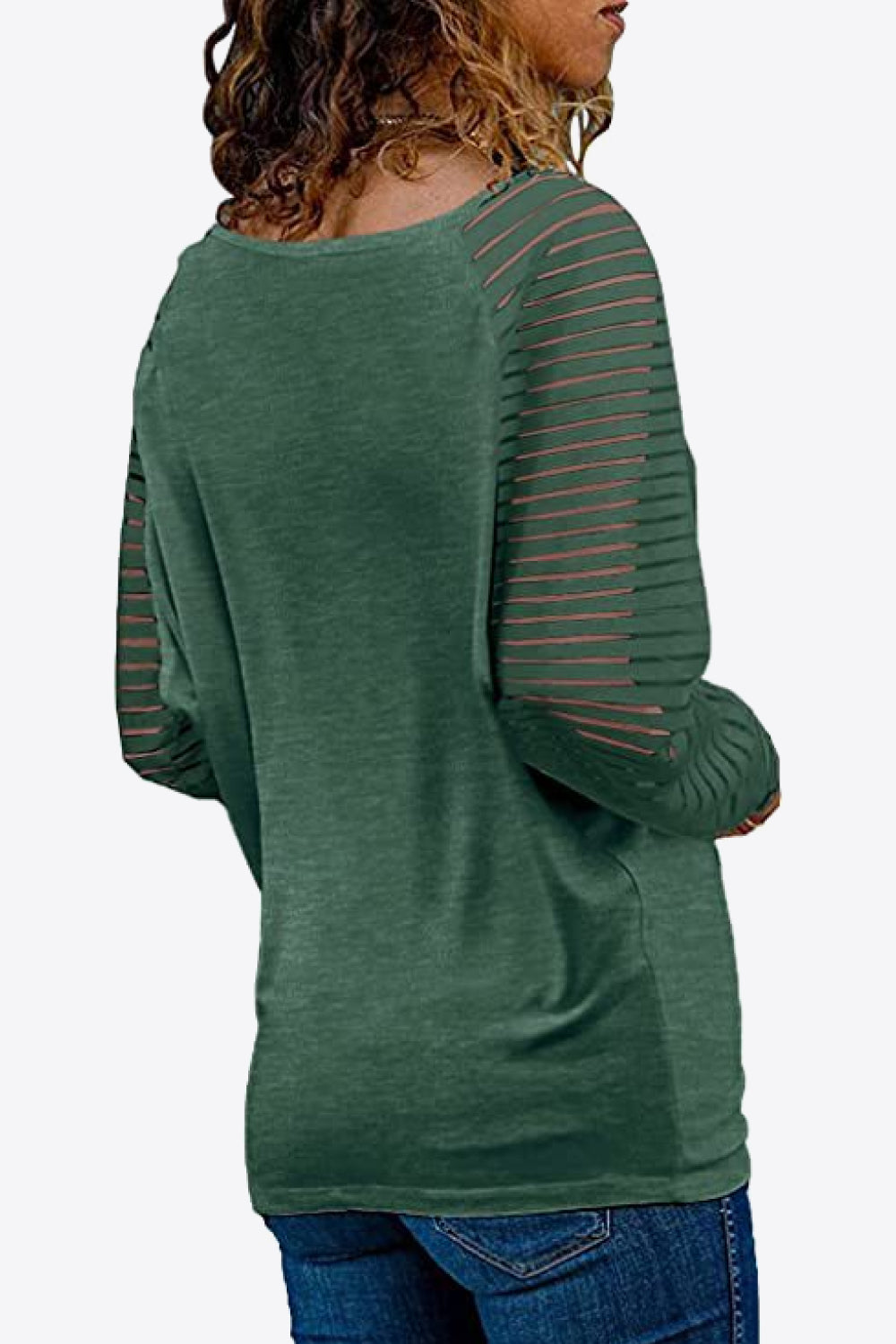 V-Neck Long Raglan Sleeve Top - Lilixa.store
