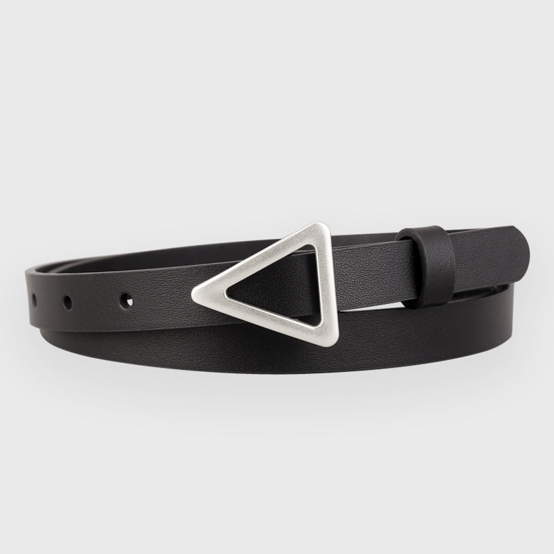 Triangle Buckle Skinny Belt - Lilixa.store