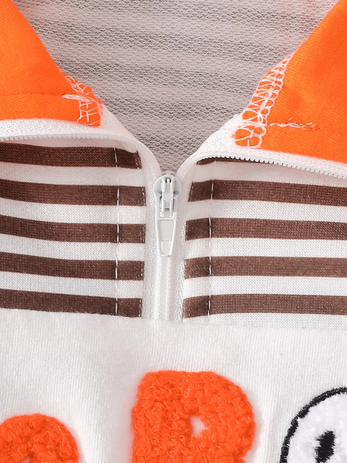 Children's Little Boo Halloween Striped Quarter-Zip Sweatshirt - Lilixa.store