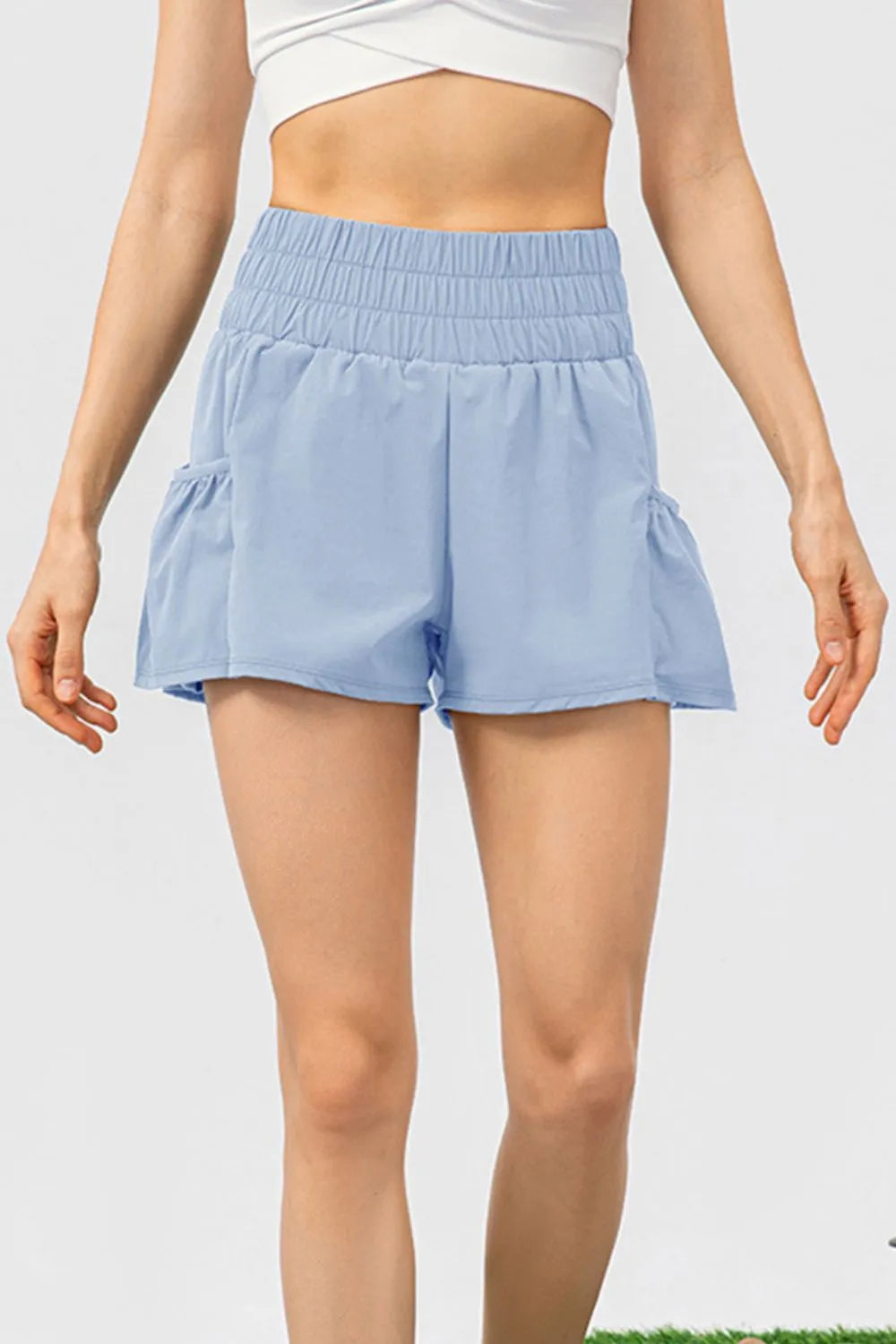 Elastic Waist Pocketed Active Shorts - Lilixa.store