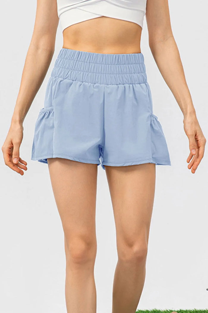 Elastic Waist Pocketed Active Shorts - Lilixa.store