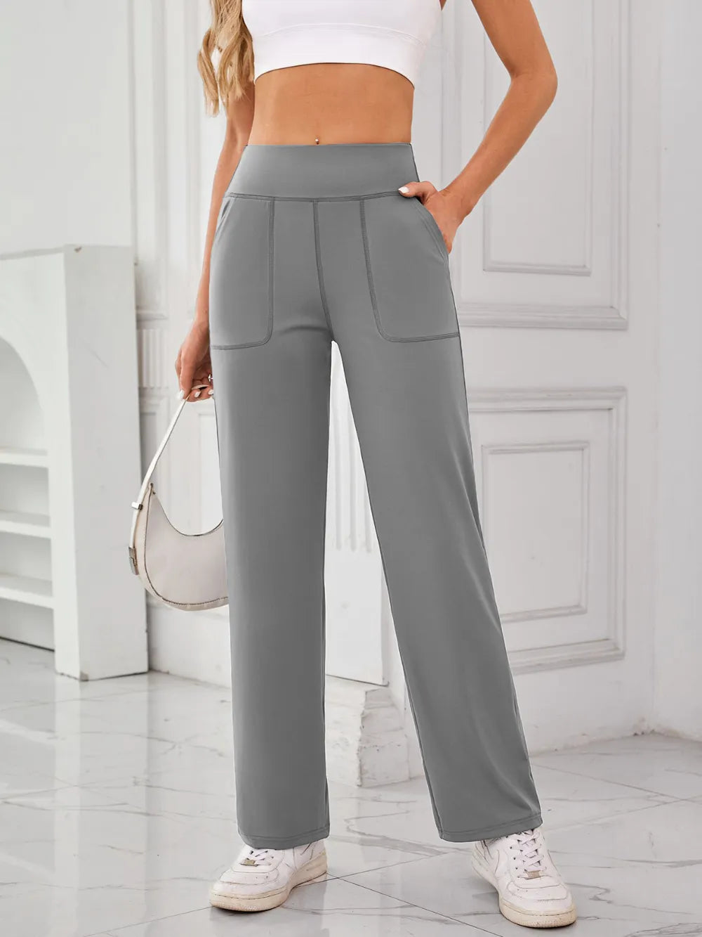 Lovelet High Waist Active Pants with Pockets - Lilixa.store