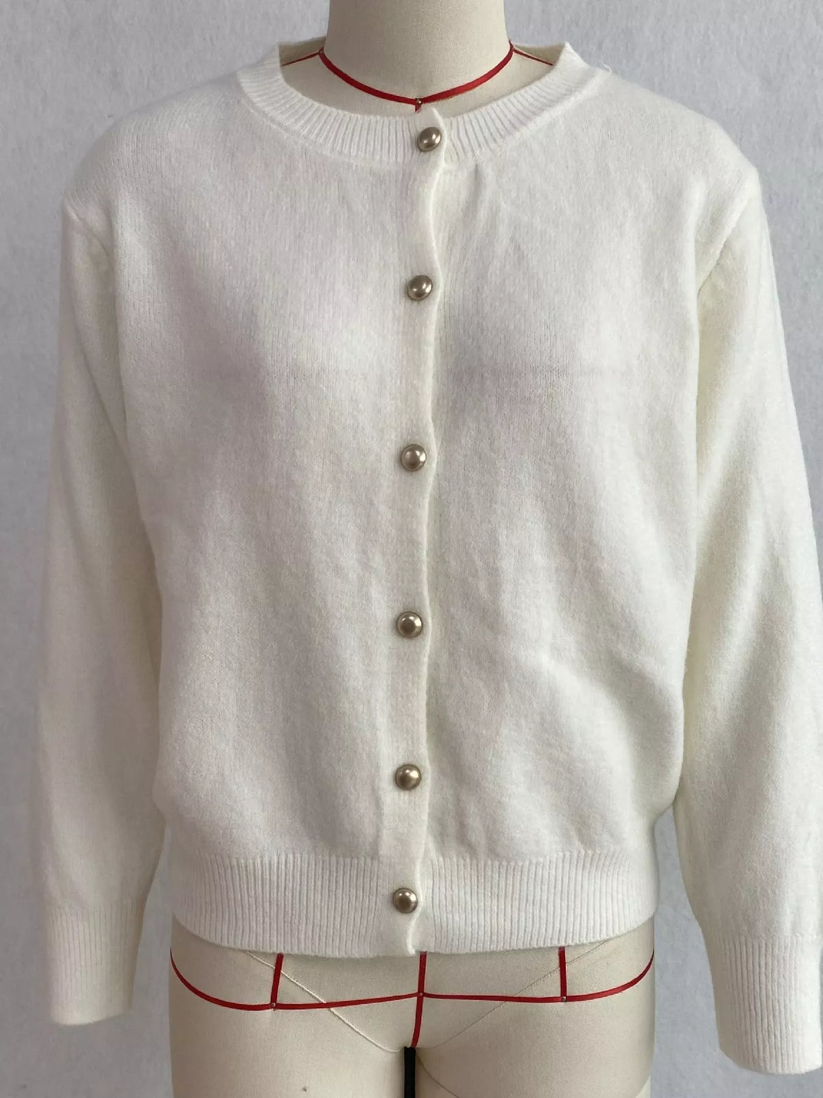 Classic Button-Down Knit Cardigan, view 4