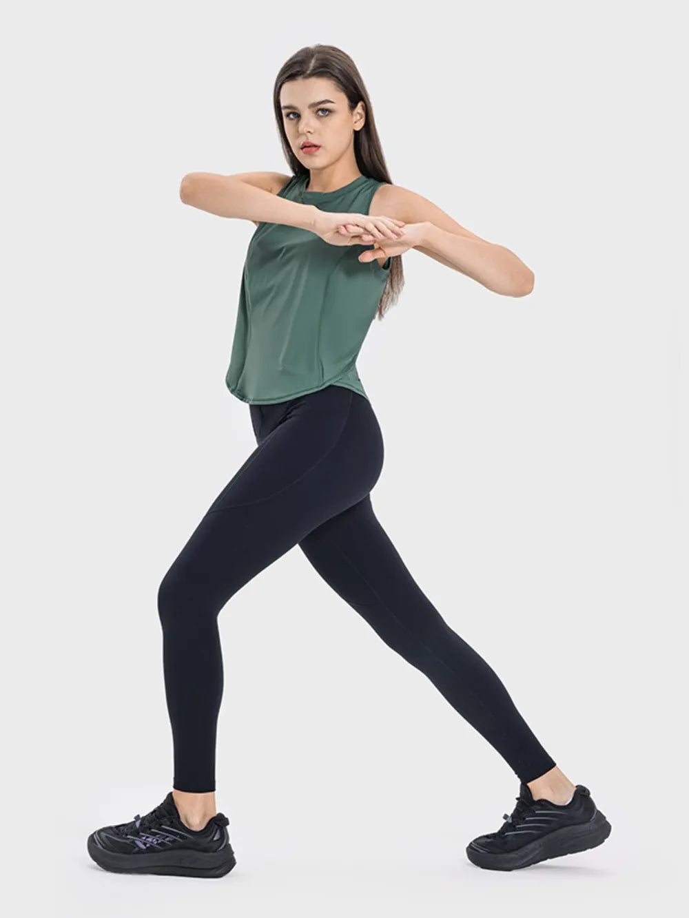 Millennia Round Neck Active Tank - Lilixa.store