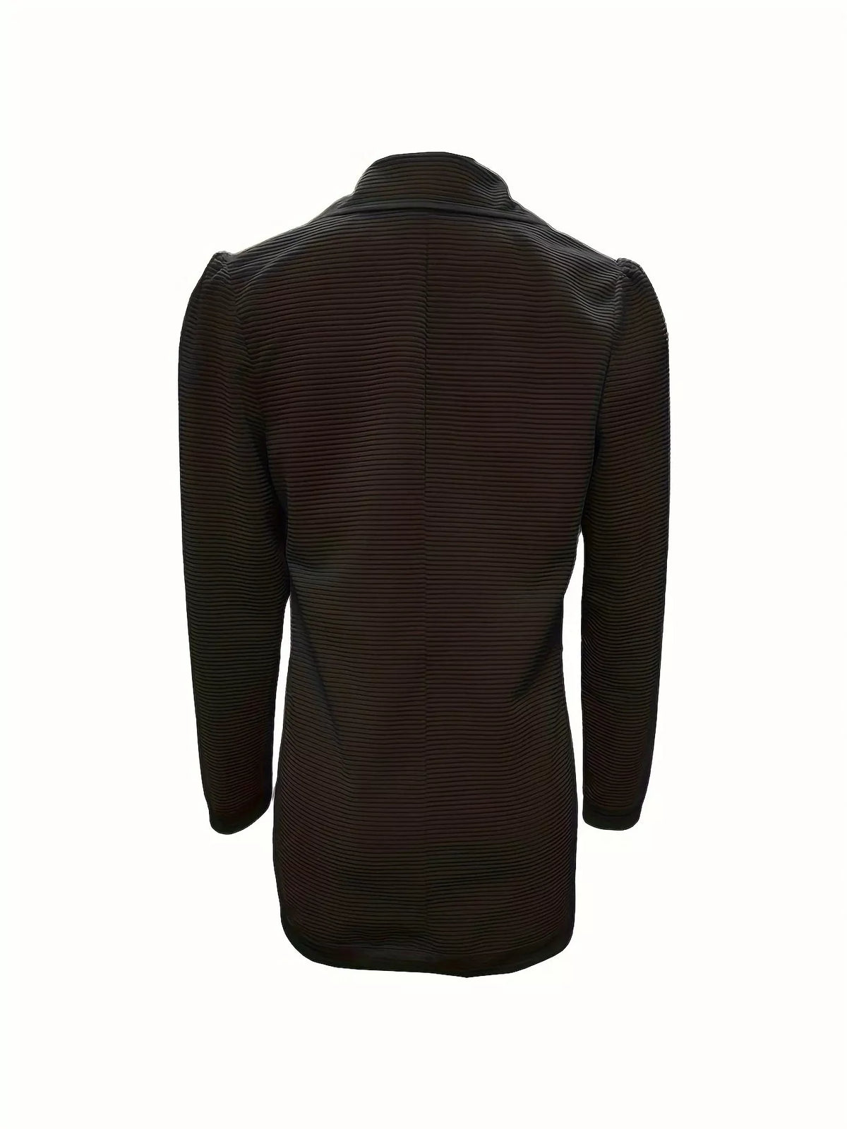 Texture Knit Double-Breasted Blazer - Lilixa.store