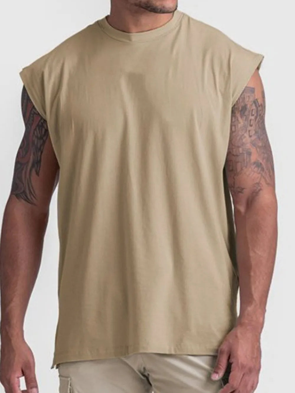 Men's Plus Size Round Neck Tank - Lilixa.store