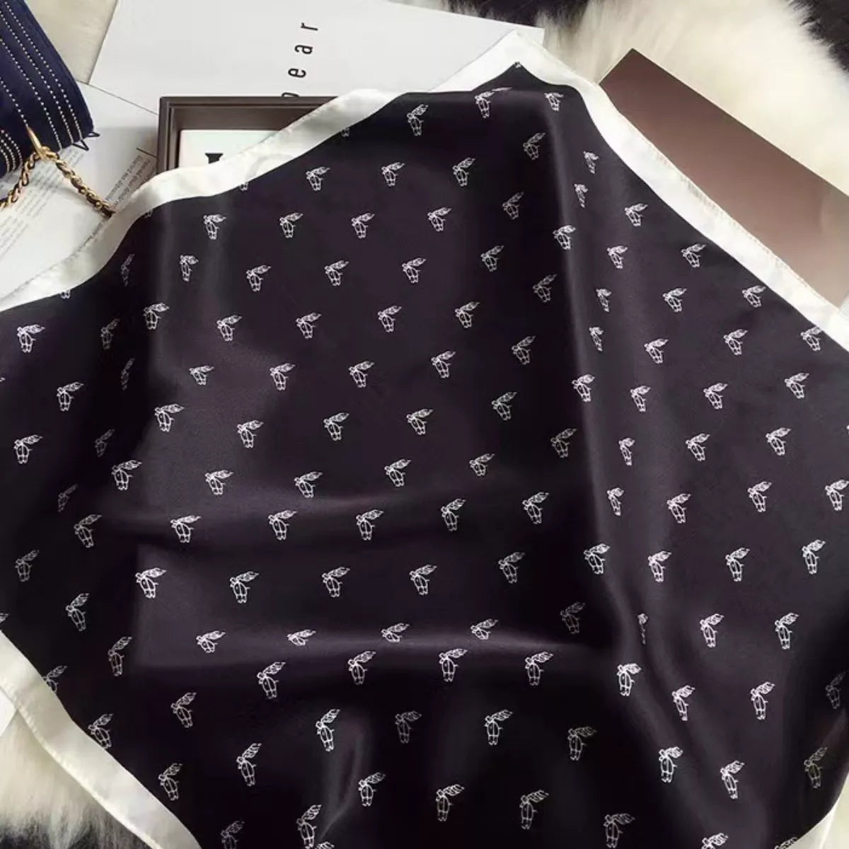 Printed Lightweight Silk Scarf - Lilixa.store