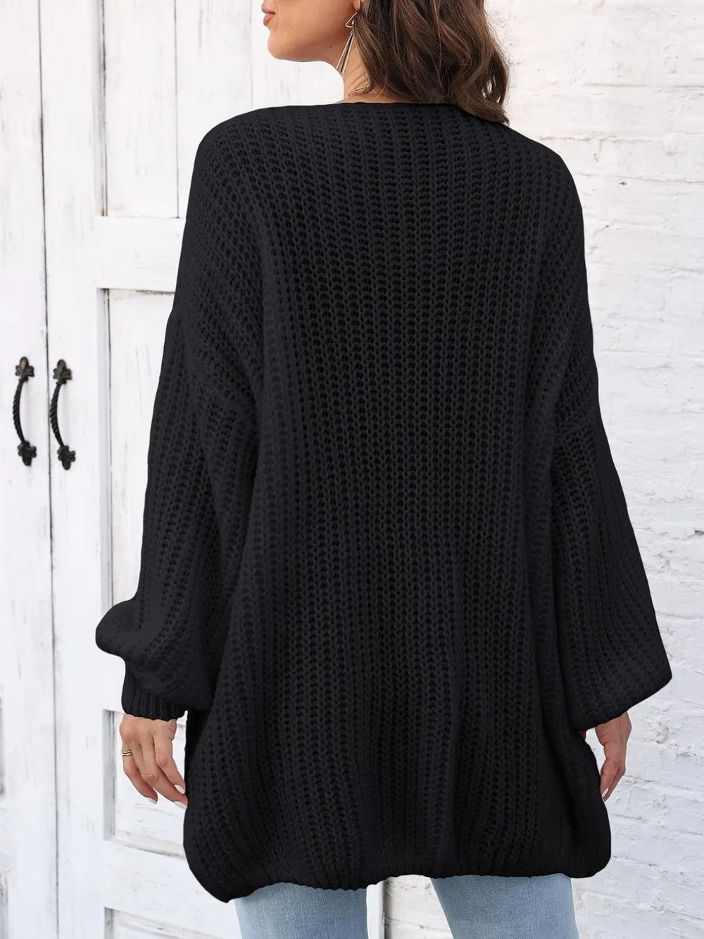 Open Front Long Sleeve Cardigan - Lilixa.store
