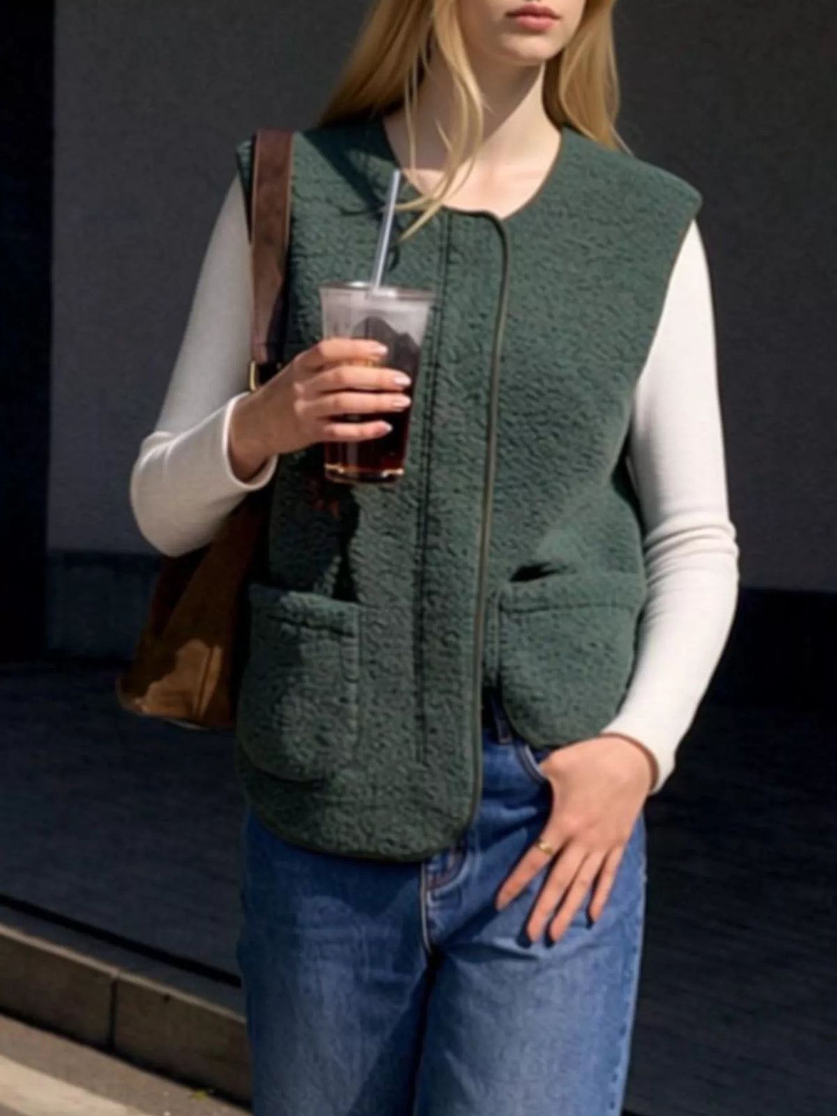 Sherpa Sleeveless Vest Coat - Lilixa.store